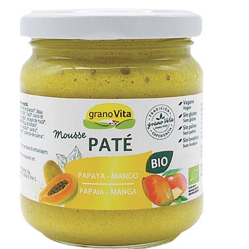 GRANOVITA Pate Mousse de Papaya y Mango BIO, 175g Sin Lactosa