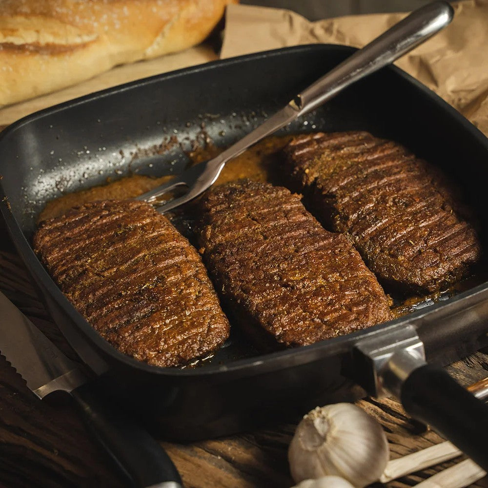 COMPASIÓN. 0% Entrecots, nuestra versión Vegana (de media libra!). 2x220g