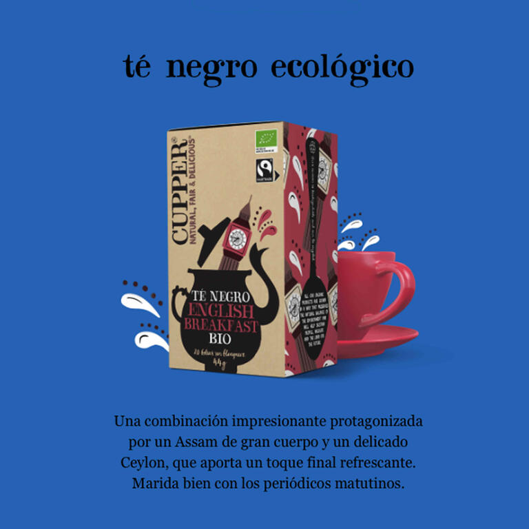 CUPPER Te Negro English Breakfast BIO 20 bolsitas