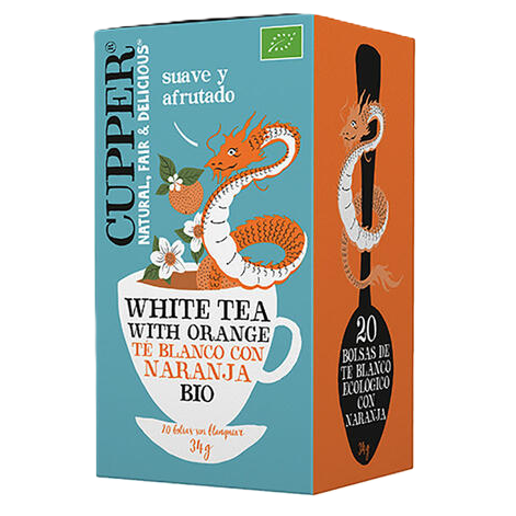 CUPPER Té blanco con naranja BIO 20 bolsitas