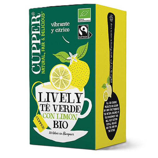 CUPPER Té verde con limón BIO 20 bolsitas