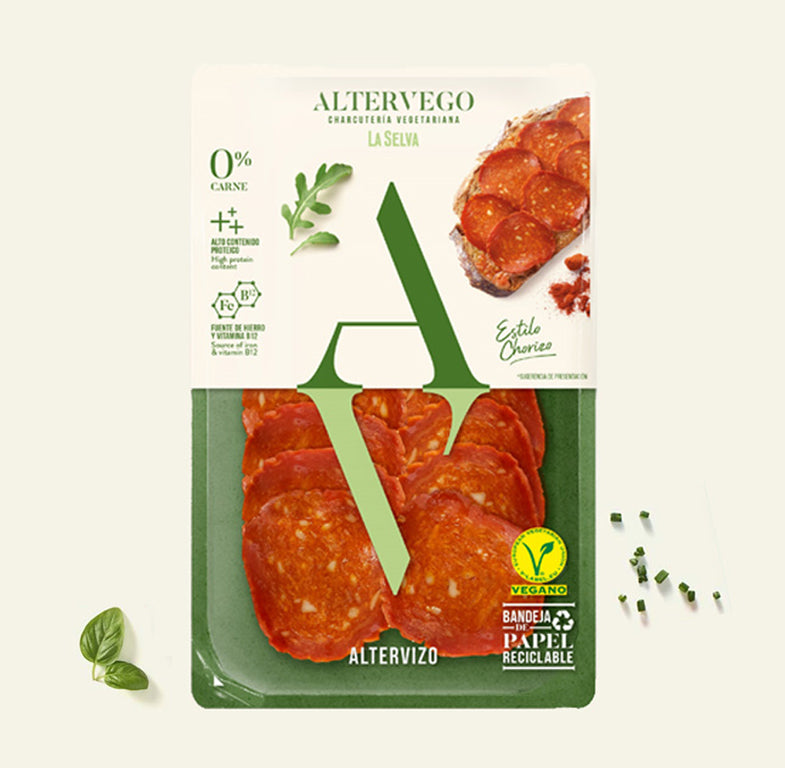 ALTERVEGO Altervizo Chorizo Vegano Loncheado 80g | Pimentón de La Vera | Sin Gluten