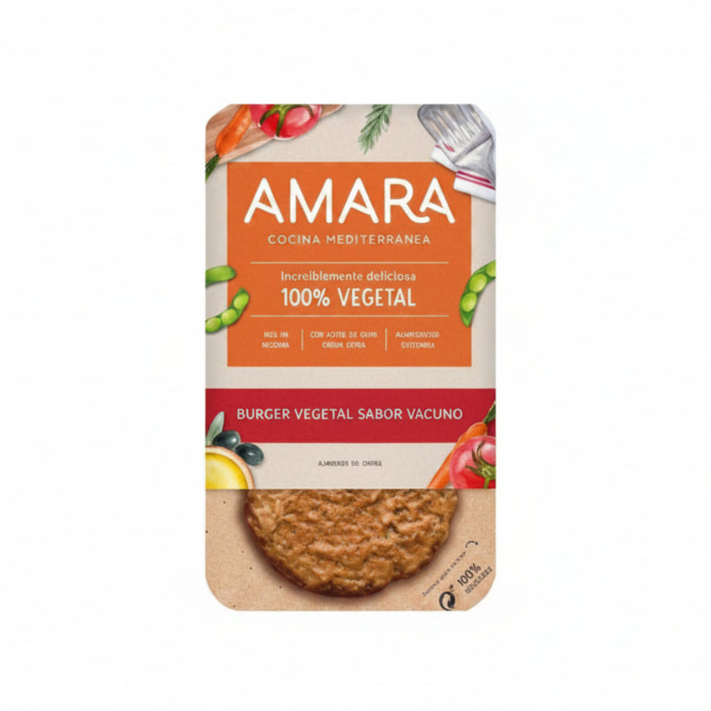 AMARA Hamburguesa Vegetal Sabor Ternera 2x100g