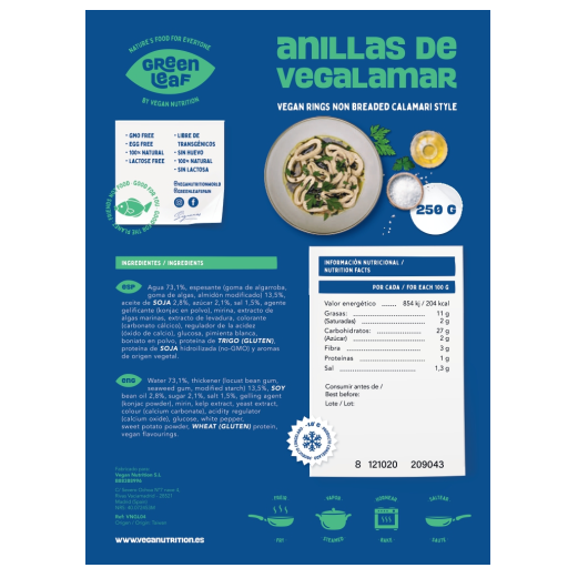 GREEN LEAF Anillas de Vegalamar 250g