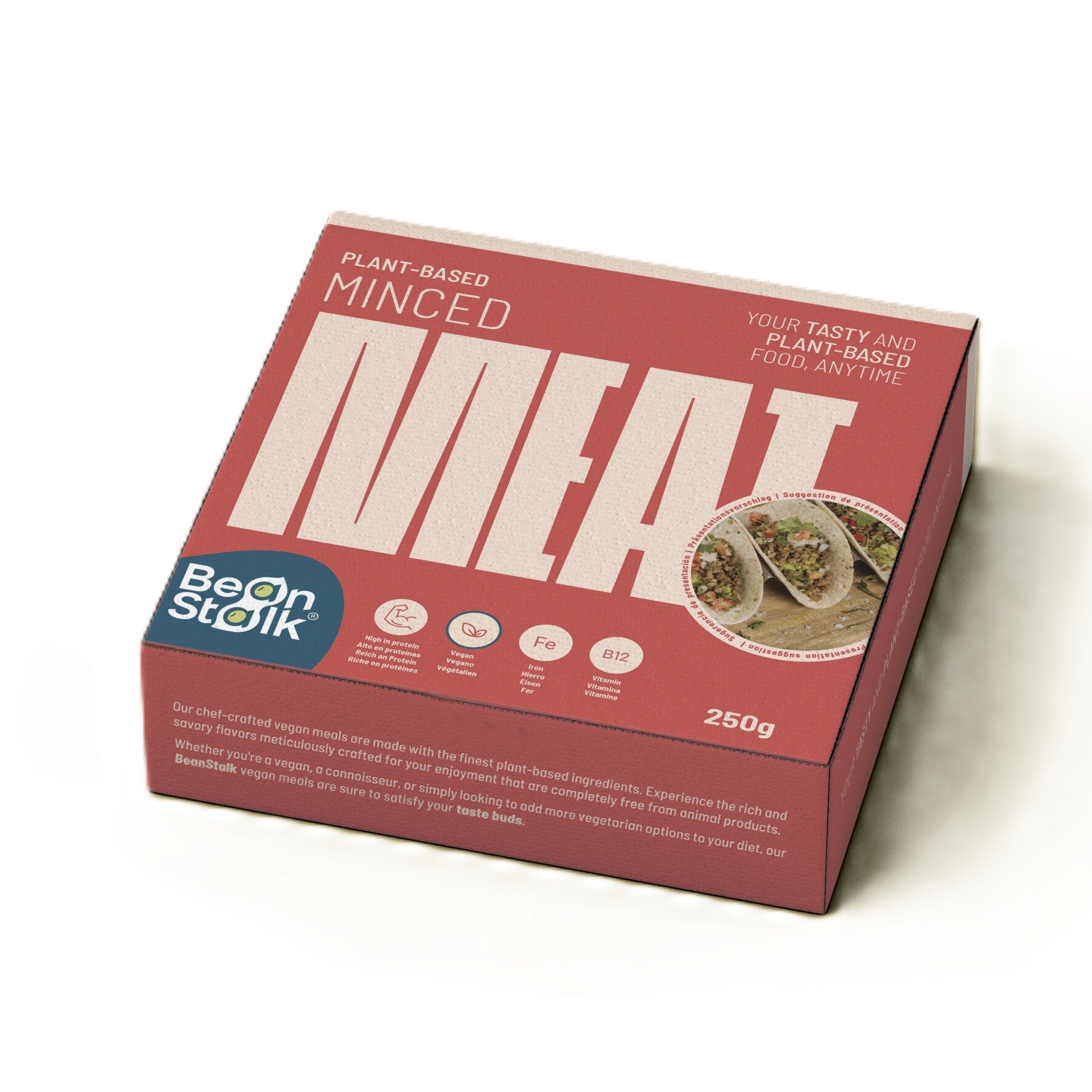 Bohnenstängel. Gemüse, gehacktes Protein. 250 g