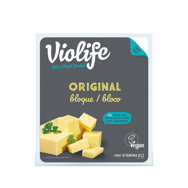 VIOLIFE.  Bloque Vegano Sabor Queso Original . 400 g. Sin gluten