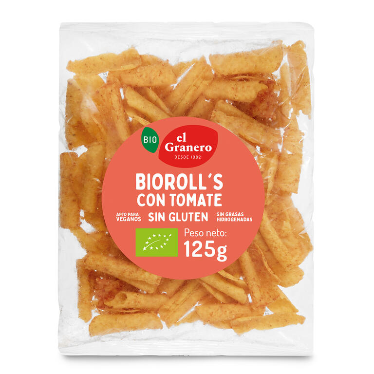 El Granero Nachos Bioroll's con Tomate Ecológicos 125g | Sin Gluten