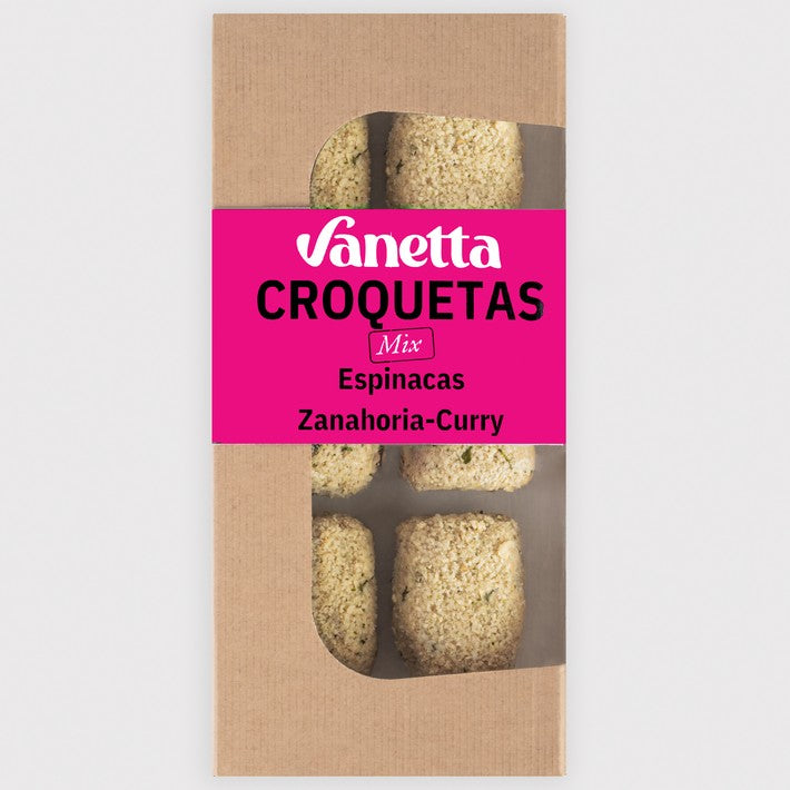 VANETTA. Croquetas Espinacas o Zanahoria/curry. 250gr. 6 unidades