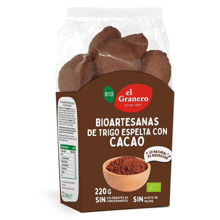 EL GRANERO Galletas Artesanas con Cacao BIO 220g