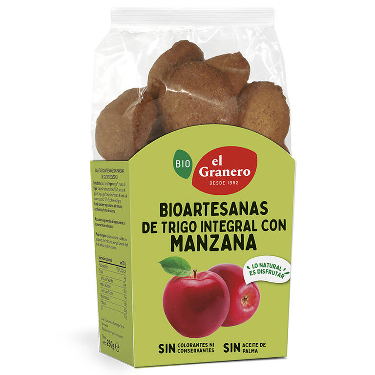 EL GRANERO Galletas Artesanas con Manzana BIO 220g