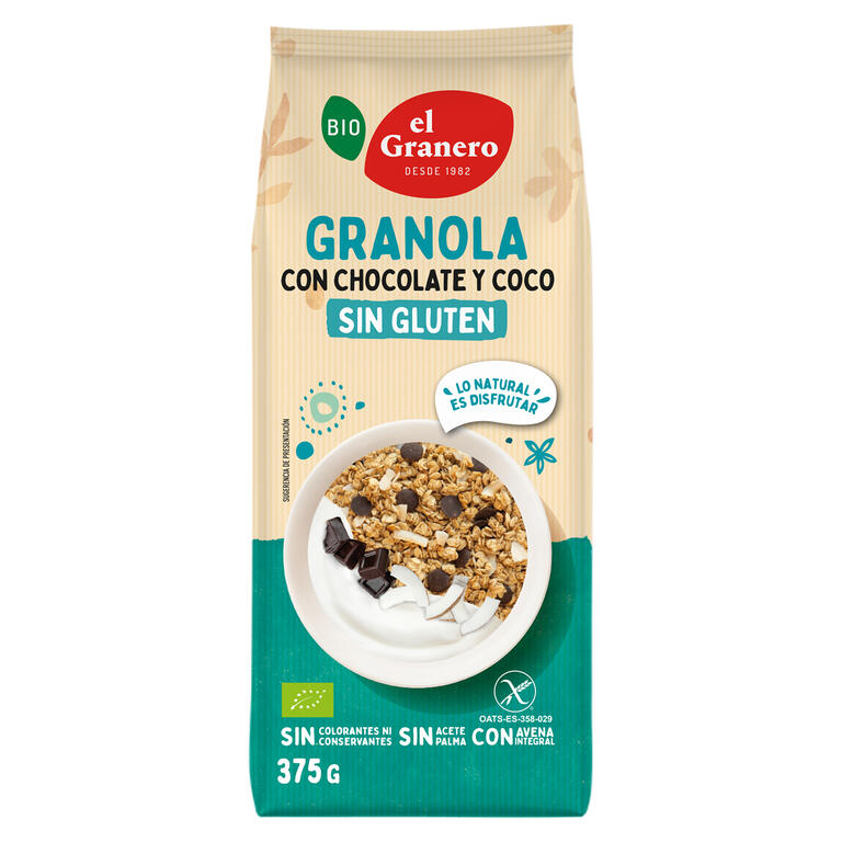 EL GRANERO Granola con Chocolate y Coco BIO 350g Sin Gluten