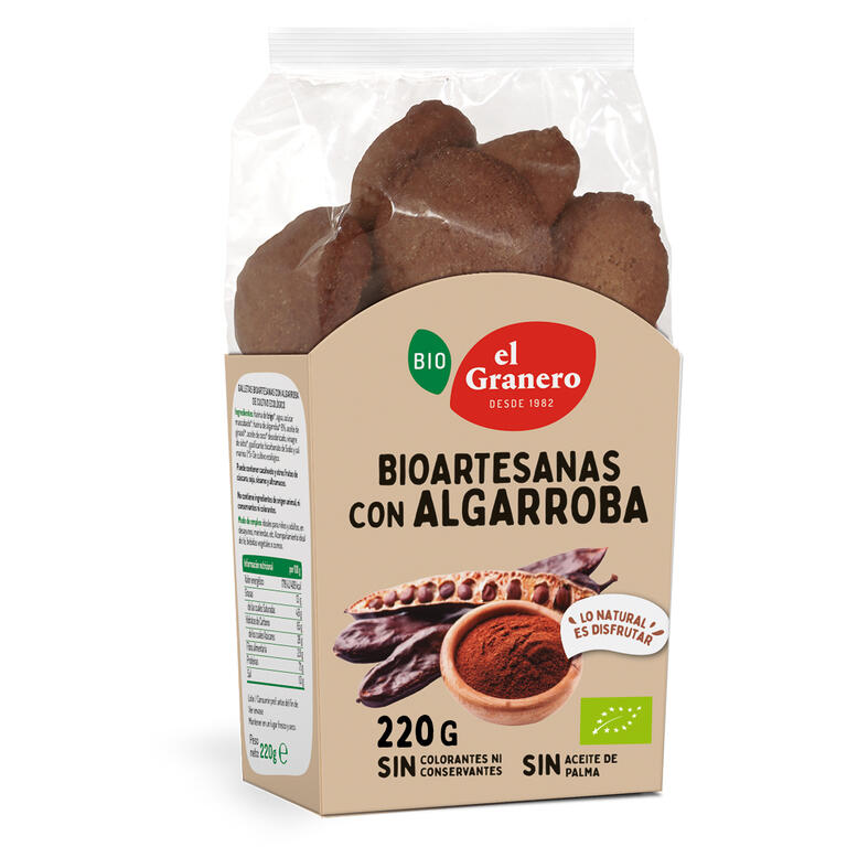 EL GRANERO  Galletas Artesanas con Algarroba BIO 220g