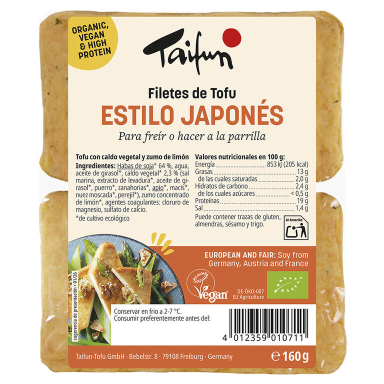 TAIFUN. Filetes de Tofu Estilo Japonés Bio. 160g
