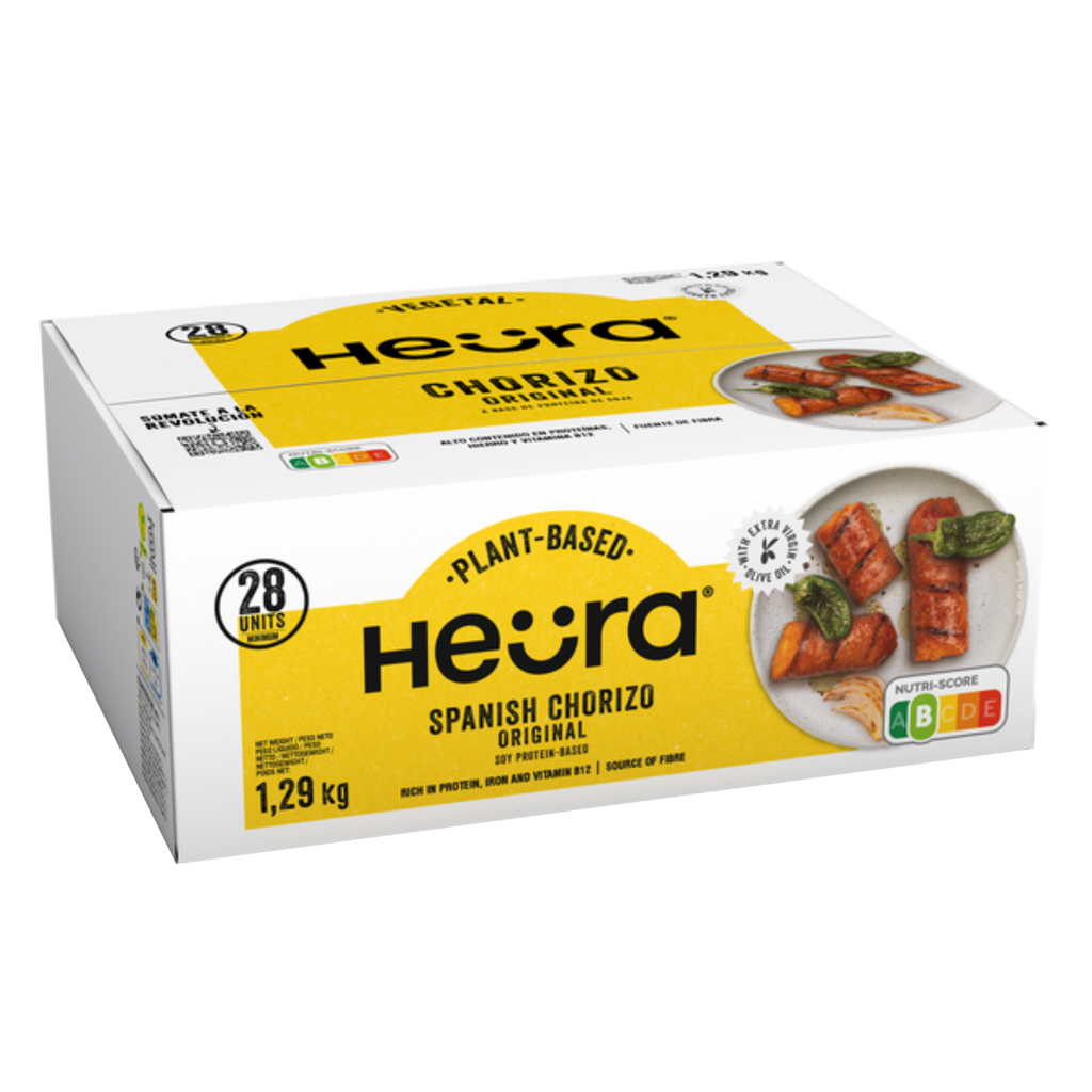 HEURA Chorizo Vegano Original 2.0 28 uds 1,29 kg | Pack Hostelería Sin Gluten