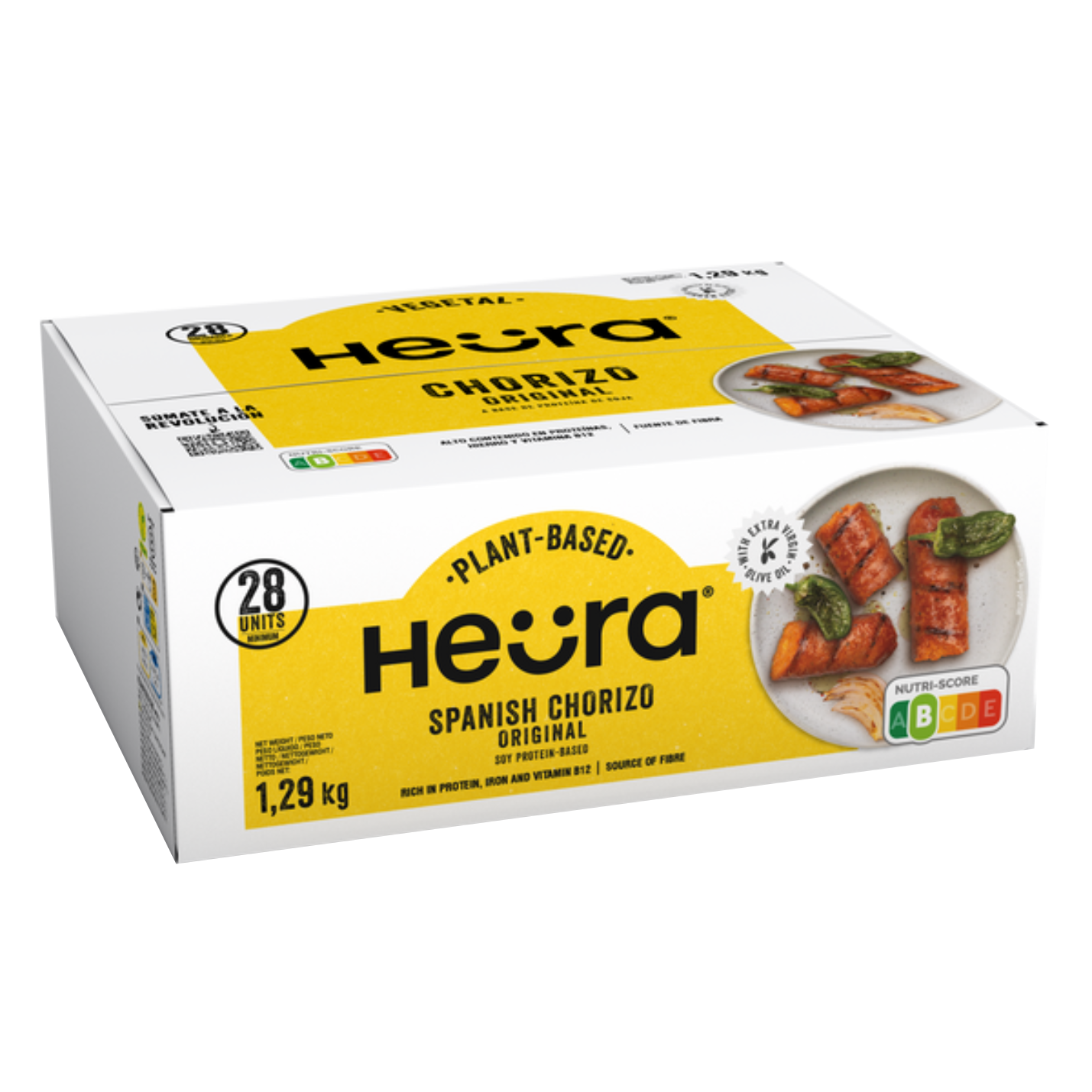 HEURA Chorizo Vegano Original 2.0 Sin Gluten 28 uds 1,29 kg