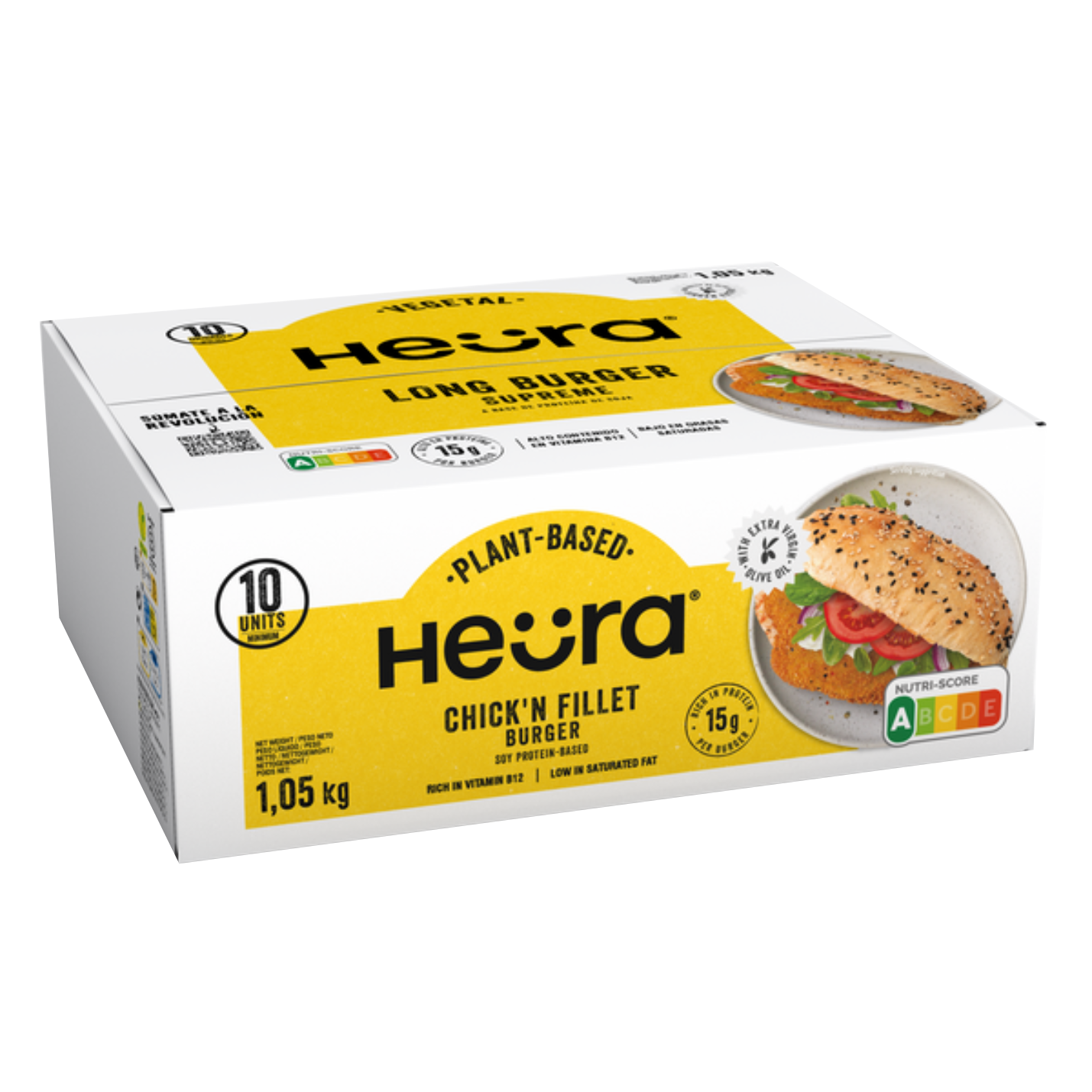 HEURA Long Burger Supreme Vegana Sin Gluten 1,05 kg