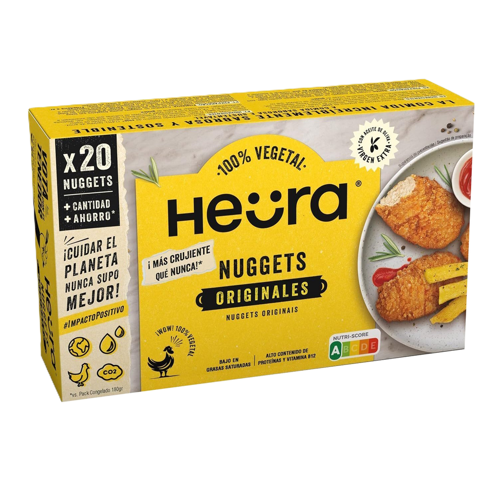 HEURA Nuggets XL Veganos 400 g | 14g Proteína de Soja 100% Vegetal