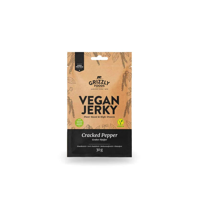 GRIZZLY FOODS Vegan Jerky Cracked Pepper 30g
