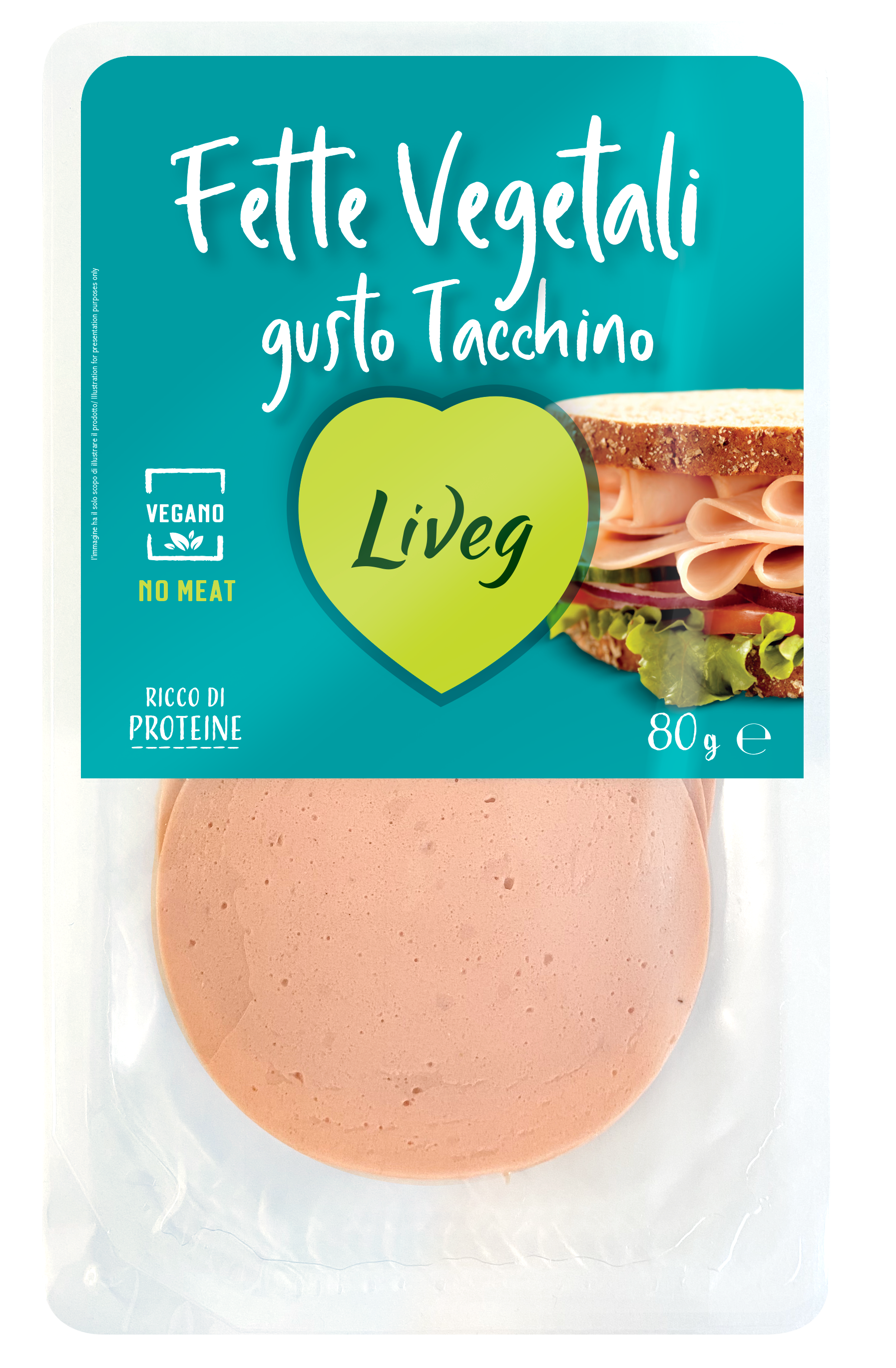 LIVEG. Lonchas Vegetales Gusto Tacchino . 90g. Organico