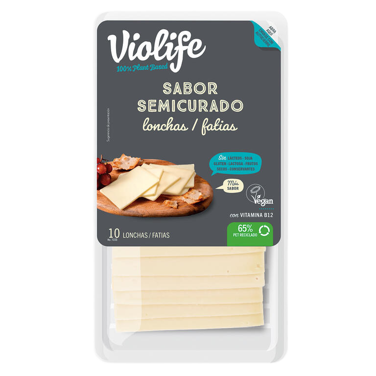 VIOLIFE. Lonchas Veganas Estilo Semicurado. 200 g Sin gluten