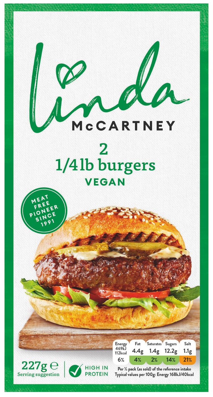 LINDA Mc CARTNEY Hamburguesas veganas de 1/4 lb 227g (2 unidades)