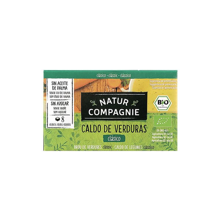 NATUR COMPAGNIE Caldo de Verduras en Pastillas sin azucar BIO 84g