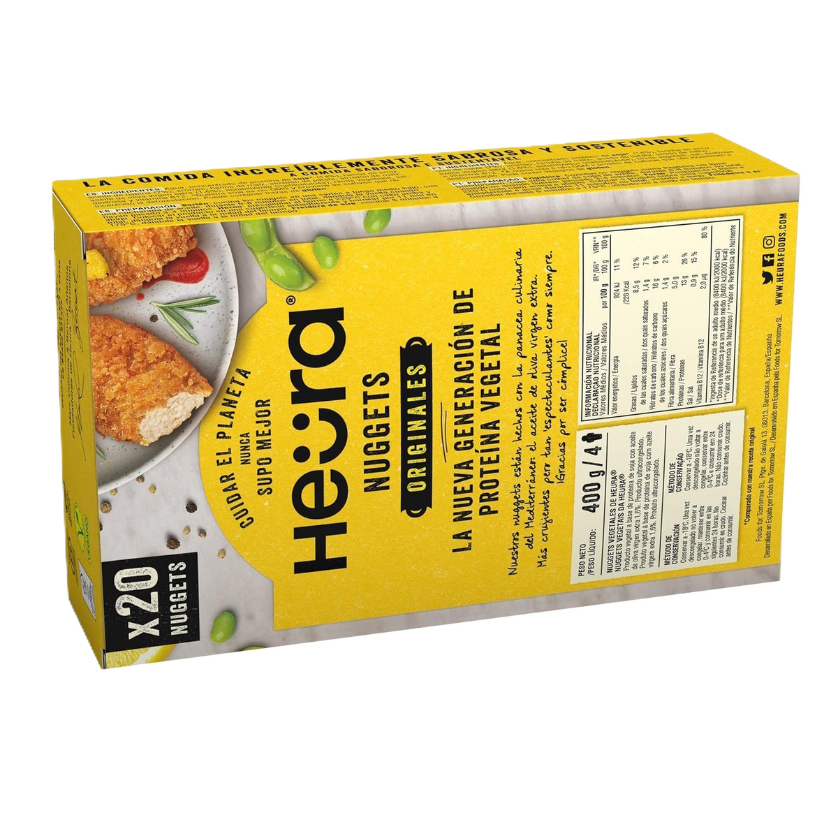 HEURA Nuggets XL Veganos 400 g | 14g Proteína de Soja 100% Vegetal