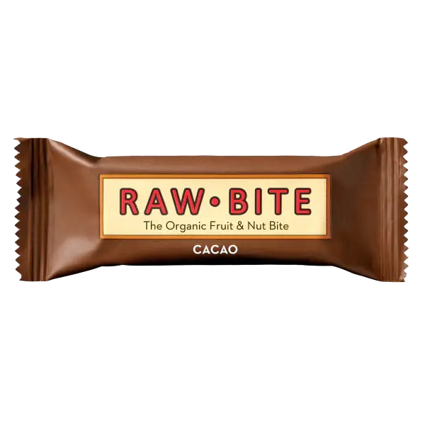 RAW BITE Barrita de proteina de Chocolate Negro 50g sin gluten