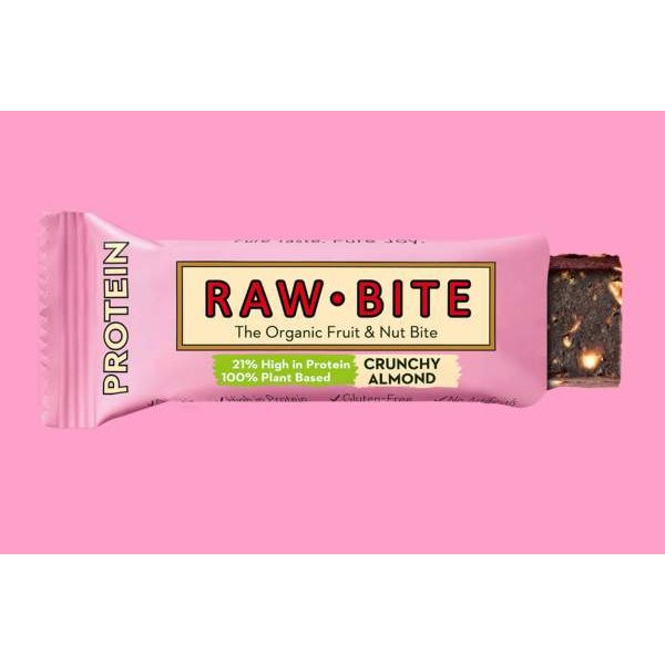 RAW BITE Barrita de proteina de almendras crujientes 45g sin gluten
