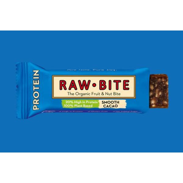 RAW BITE Barrita de proteina de cacao suave 45g sin gluten