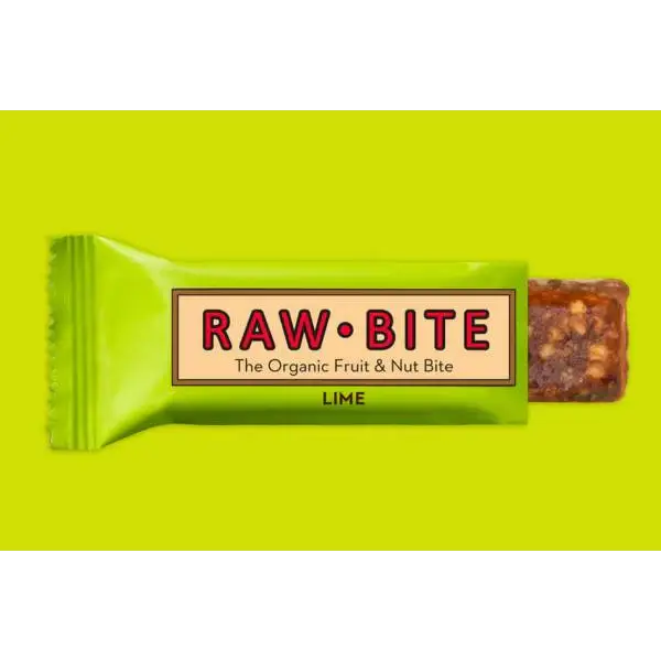 RAW BITE Barrita de proteina Lima 50g sin gluten