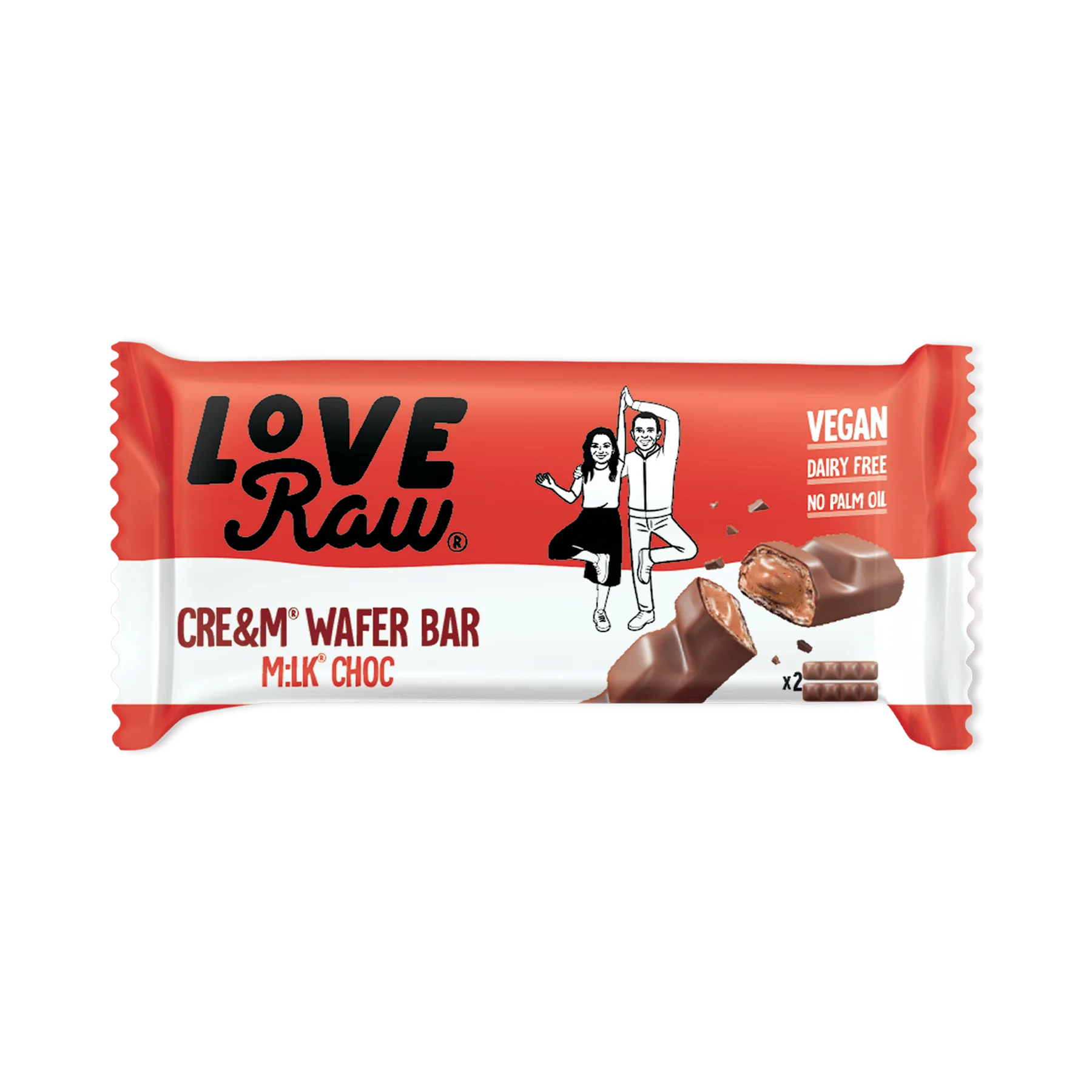 LOVERAW Barritas de Oblea M:lk Choc Cre&m 43g