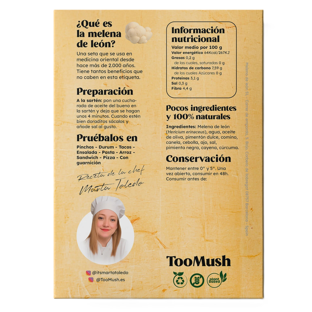 TOO MUSH - Pinchitos de melena de león - Mil y una especias - 180g