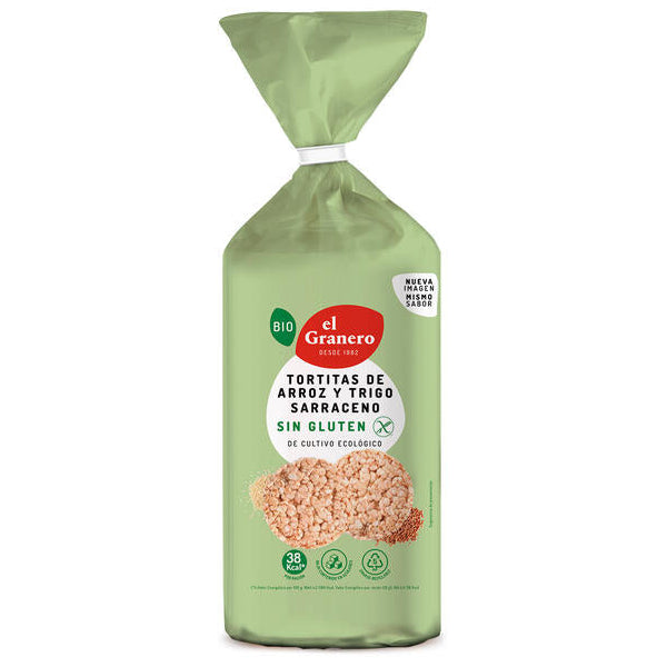 EL GRANERO Tortitas de Arroz y Trigo Sarraceno BIO 115g Sin Gluten