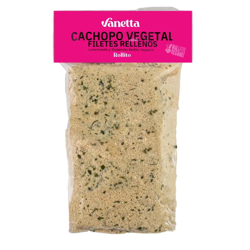 VANETTA. Seitan, style cachopo asturien. Rouleau, 400/450 g. Emballé sous vide.
