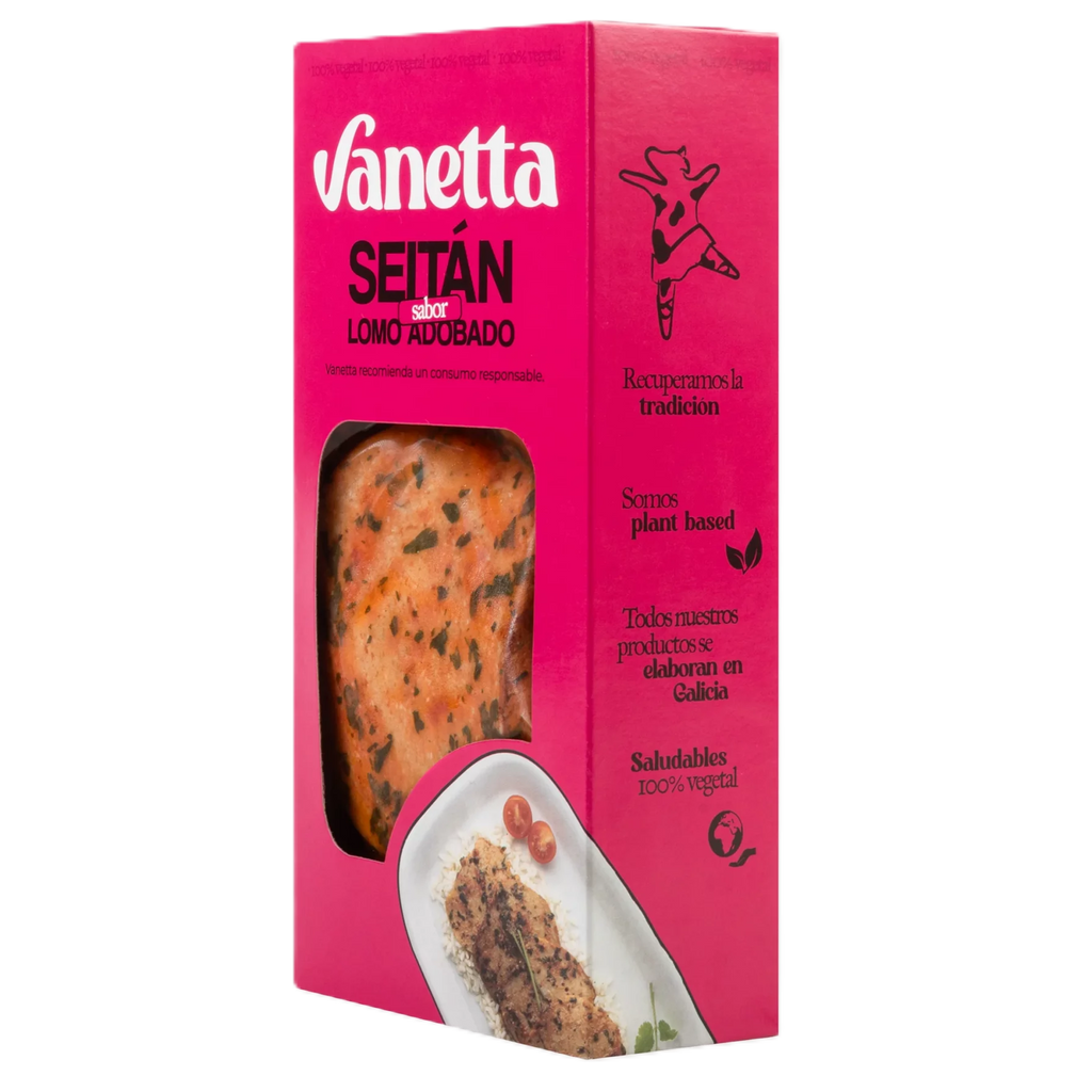 VANETTA. Seitán Sabor Lomo adobado. 250g. Envasado al vacio