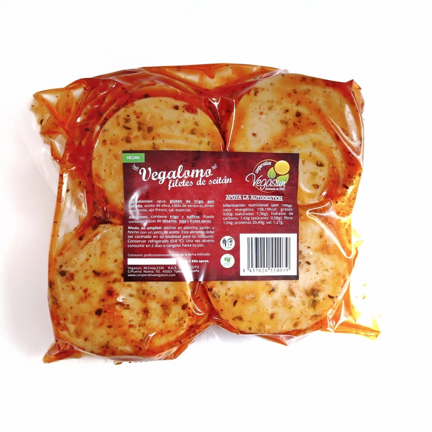 VEGASUN Filetes de Seitán Vegalomo 1000g