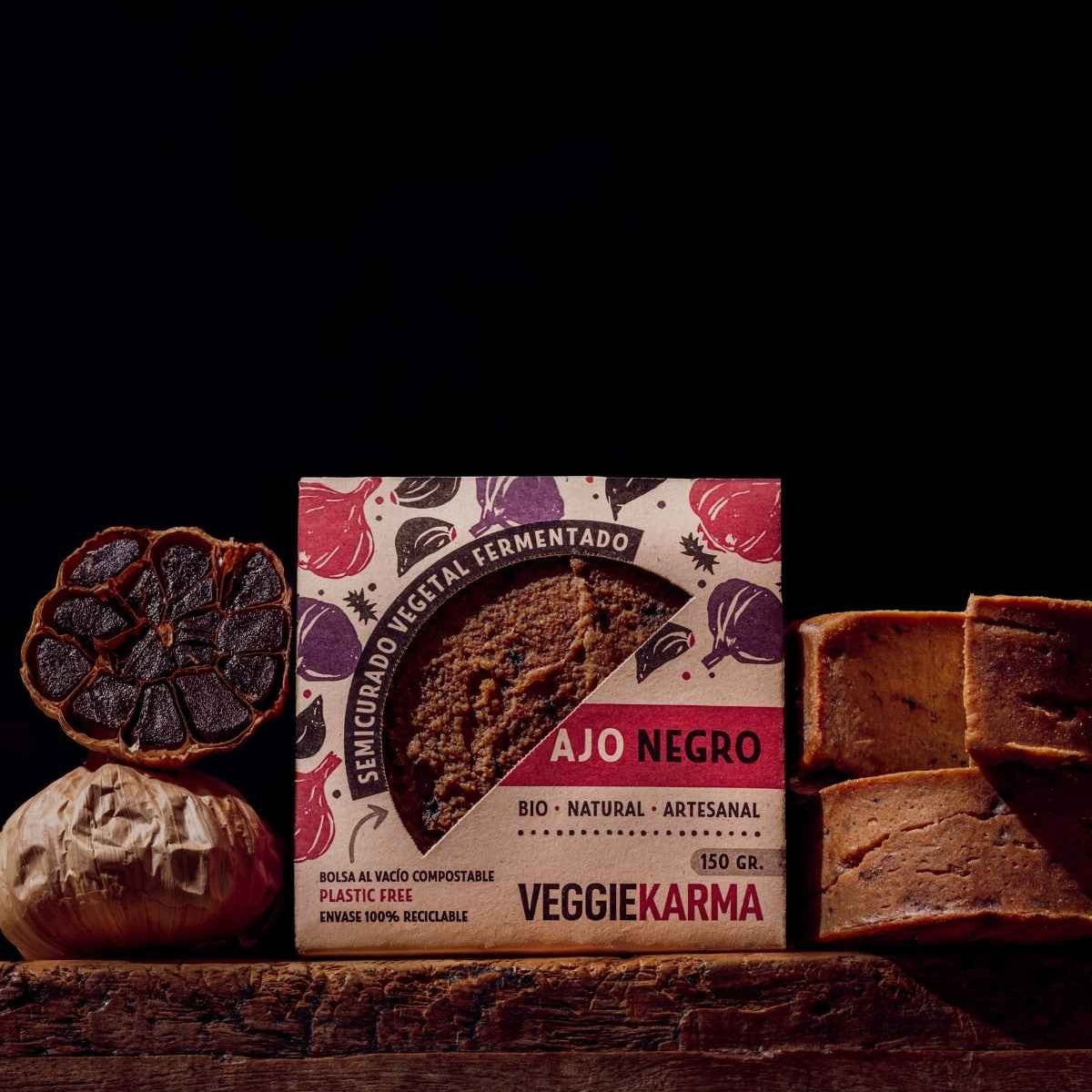VEGGIE KARMA Semicurado fermentado con ajo negro 150gr sin gluten