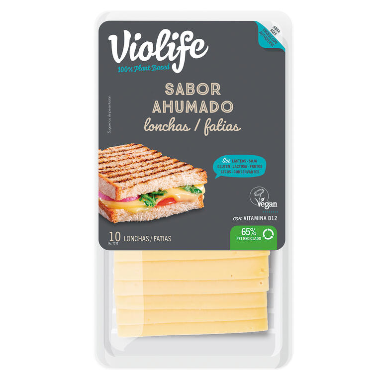 VIOLIFE Lonchas Veganas sabor Queso Ahumado 200g Sin Gluten