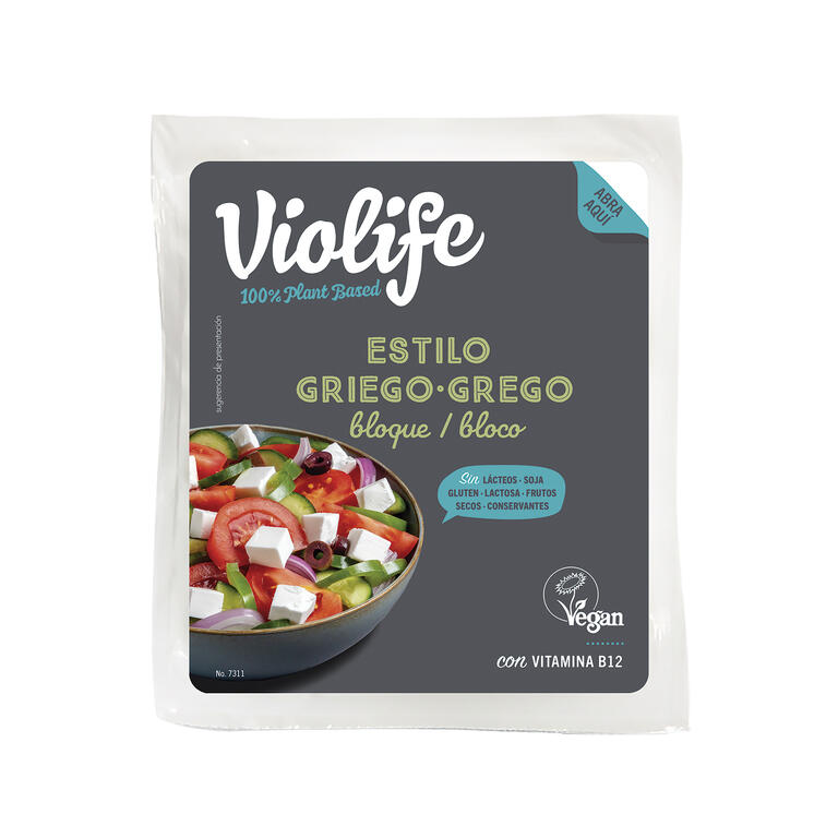 VIOLIFE. Bloque vegano estilo griego. 230 g. Sin gluten