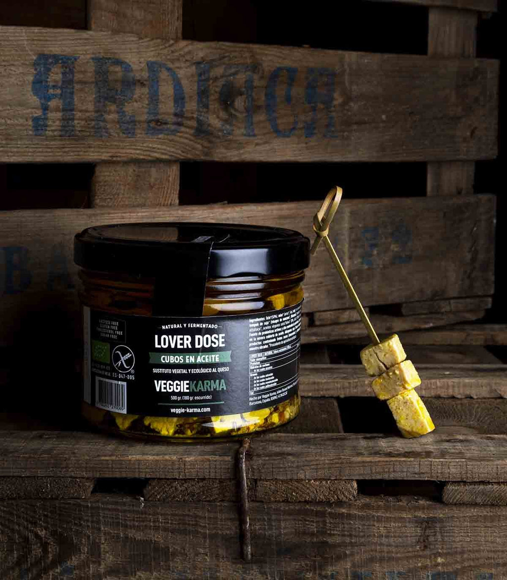 VEGGIE KARMA Cubos de tofu fermentados en Aceite 180g sin Gluten