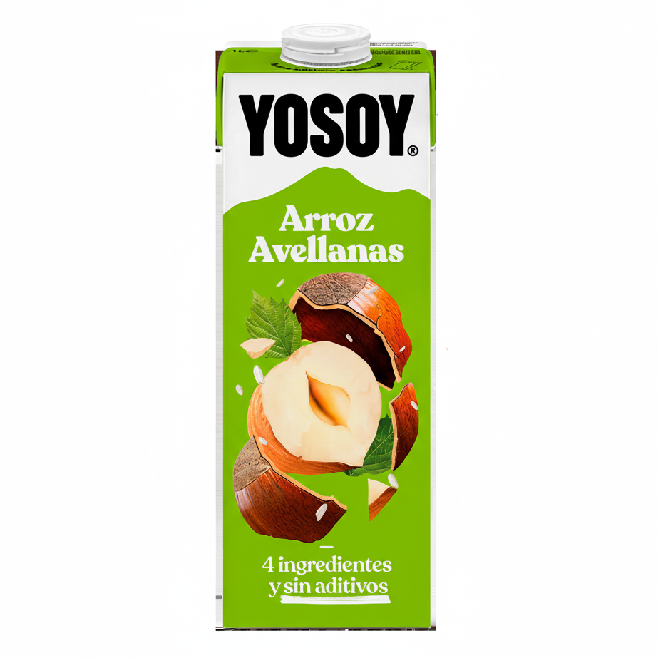 YOSOY Bebida de Arroz y Avellanas 1L – Sin Gluten y Sin Aditivos