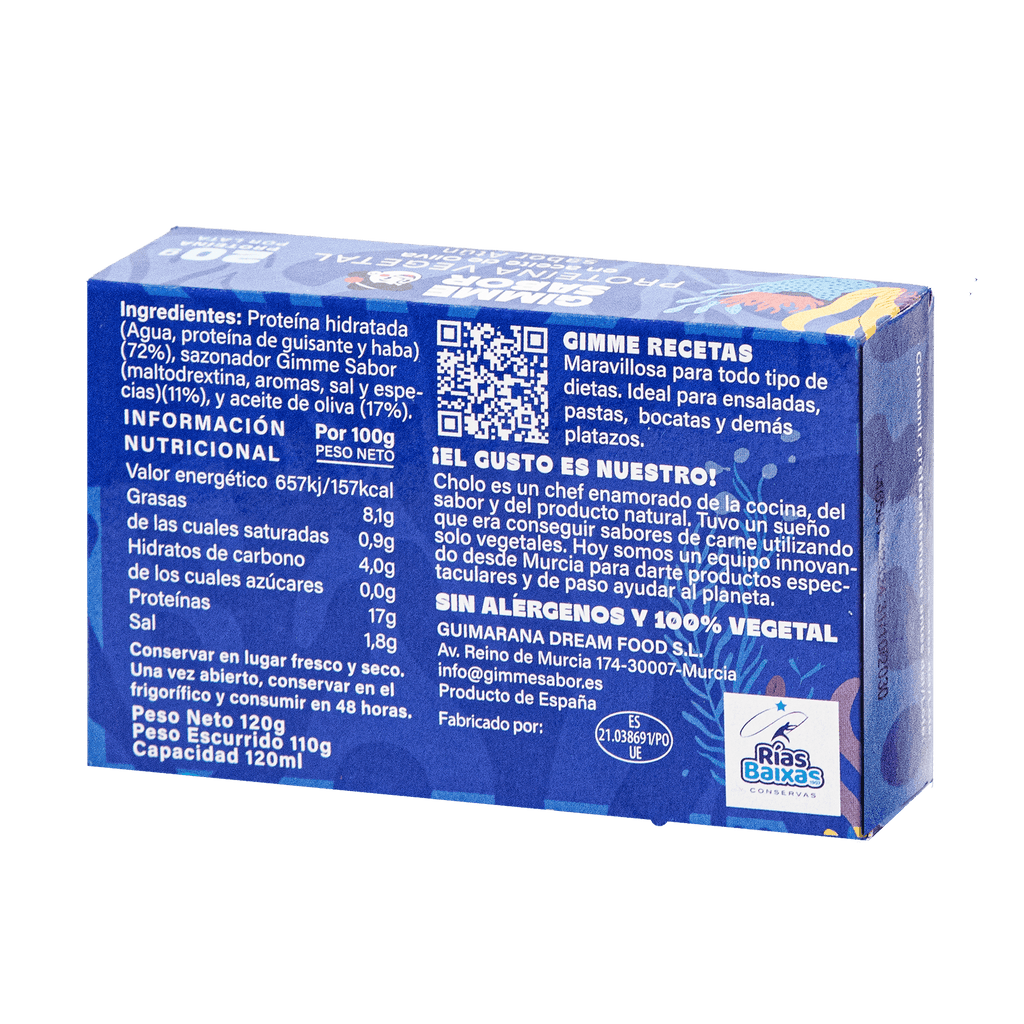 GIMME SABOR Proteína Vegetal Sabor Atún 120g Sin Gluten