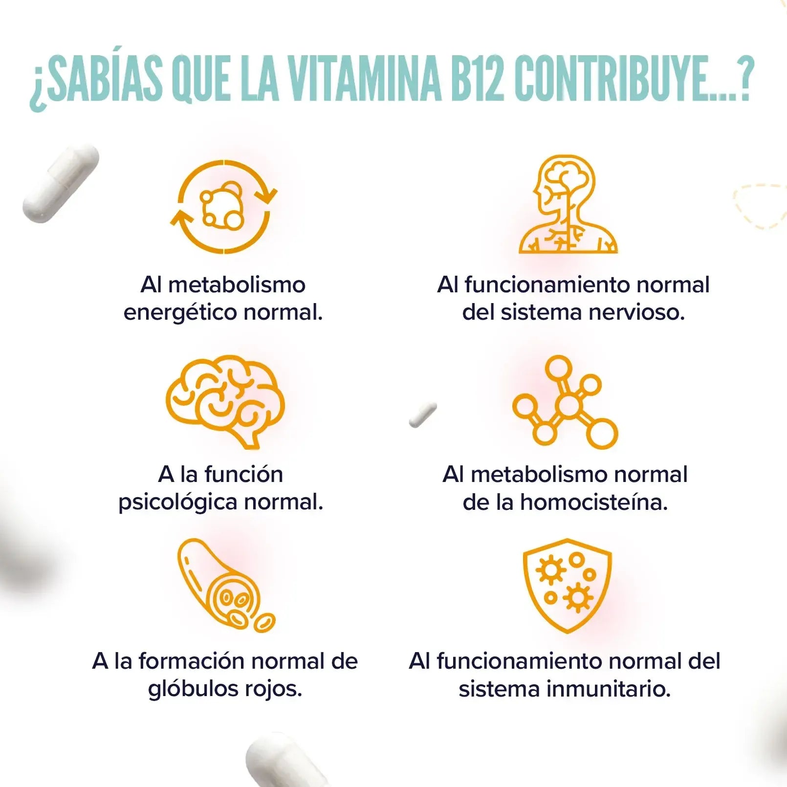 HSN Vitamina B12 Cianocobalamina 1000mcg 120 capsulas