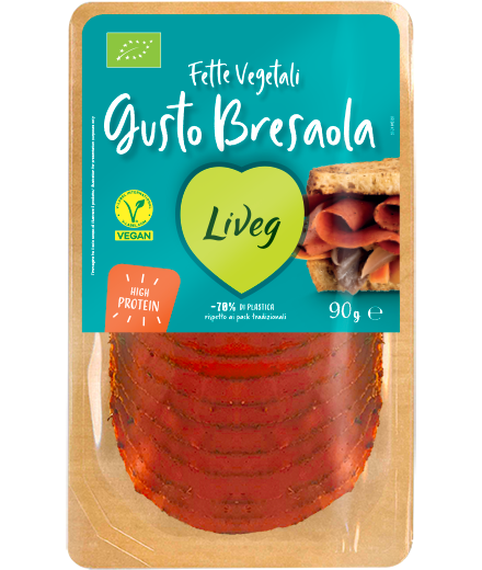 LIVEG. Lonchas Vegetales Gusto Bresaola. 90g. Organico