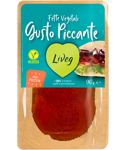 LIVEG. Lonchas Vegetales Gusto Chorizo. 90g. Organico