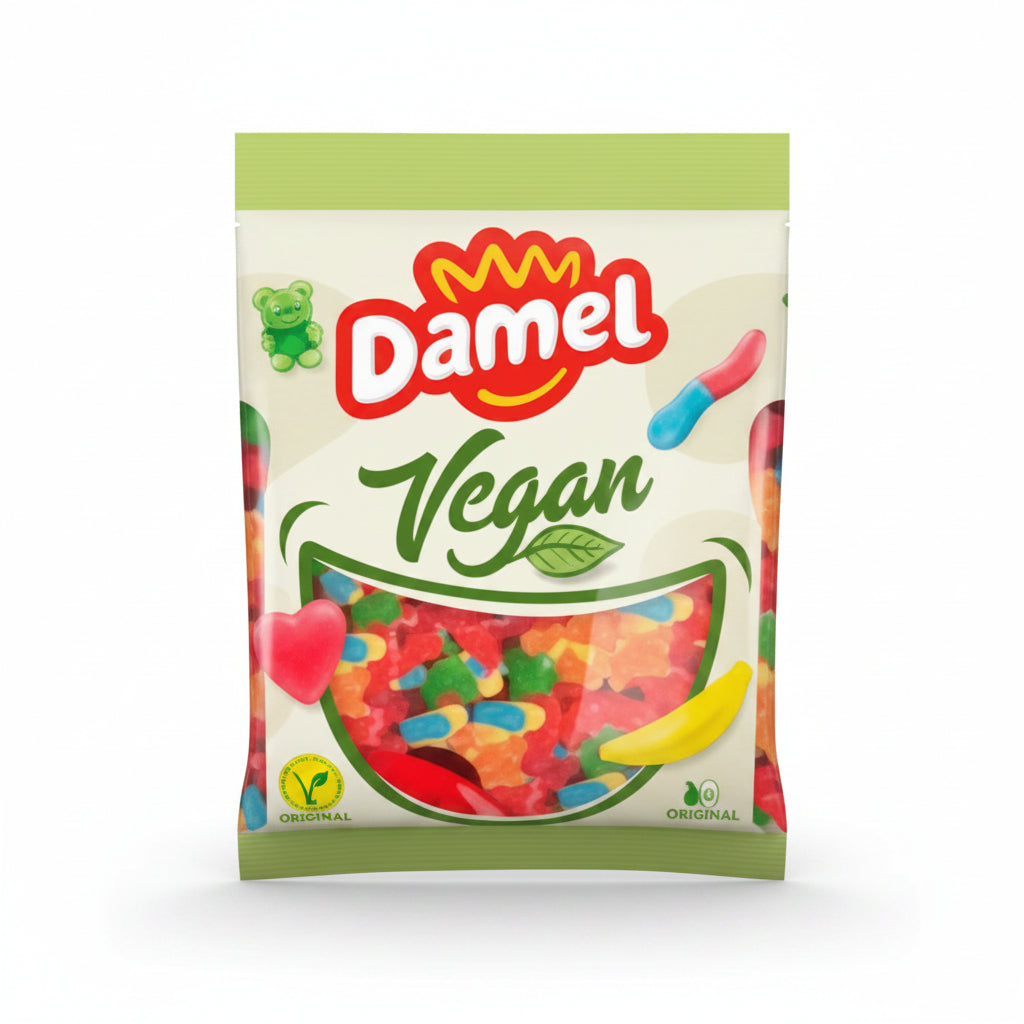 DAMEL Gusanos Azúcar Veganos - Gominolas Sin Gelatina Animal (1 kg)