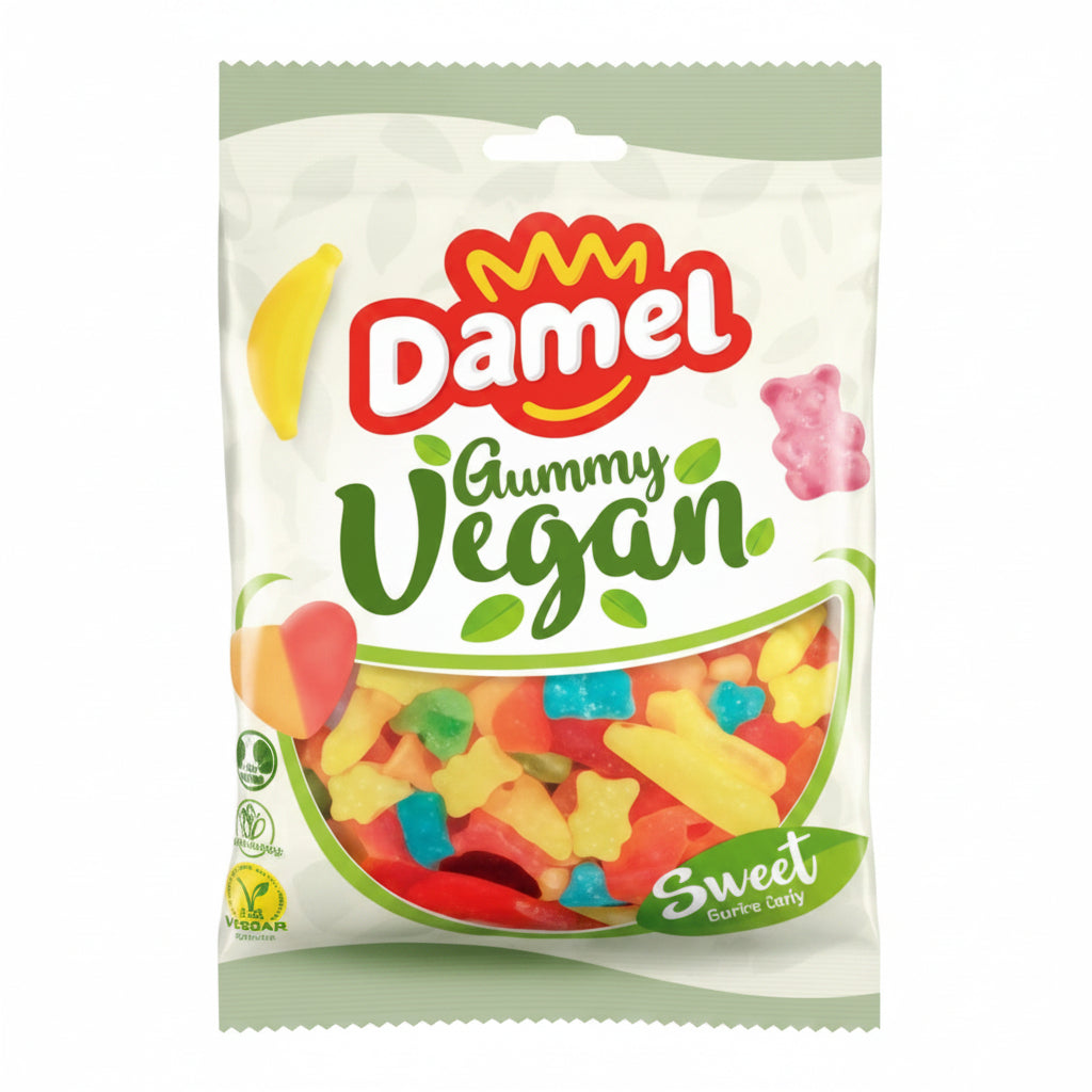 DAMEL Surtido Azúcar Vegano - Mix de Gominolas Sin Gelatina Animal (110g)
