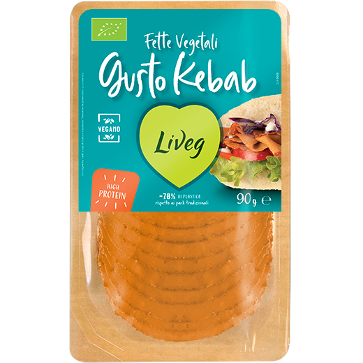 LIVEG Lonchas Vegetales Gusto Kebab 90g Organico