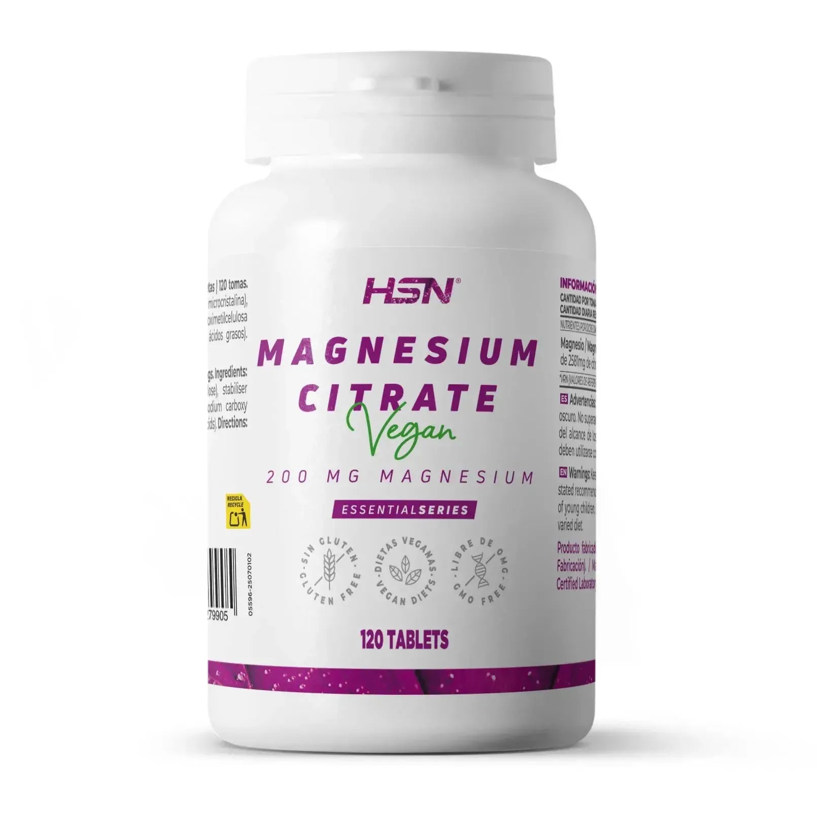 HSN Citrato de Magnesio 200mg 120 tabletas